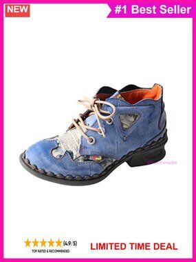 Leather Patchwork Ankle Boots Lace-Up Fashion Shoes